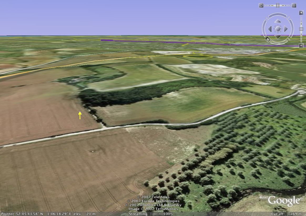 Google Earth - NE Slope at Claydon