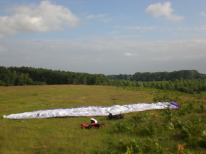 Laying out a big kite